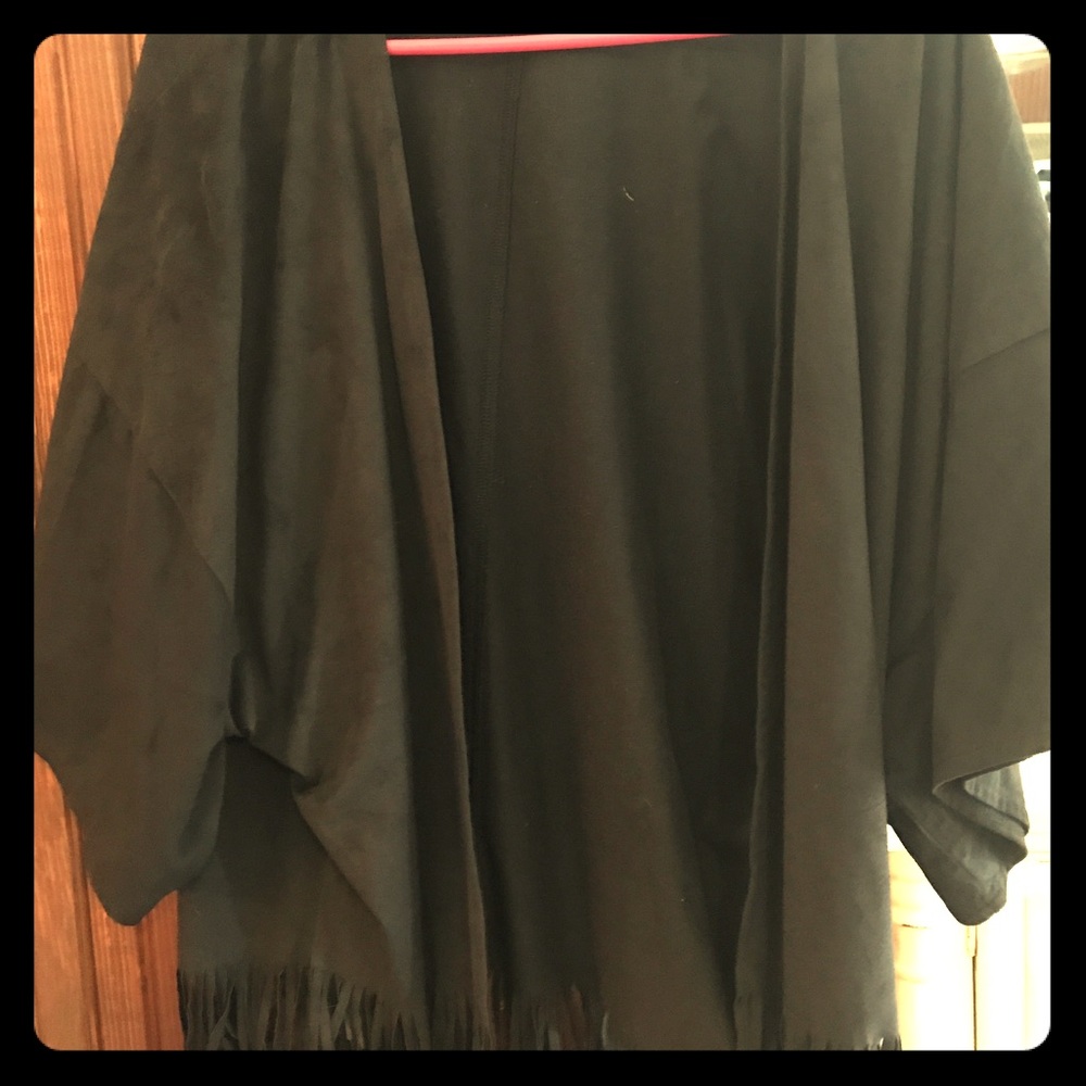 Ultra soft black fringe jacket